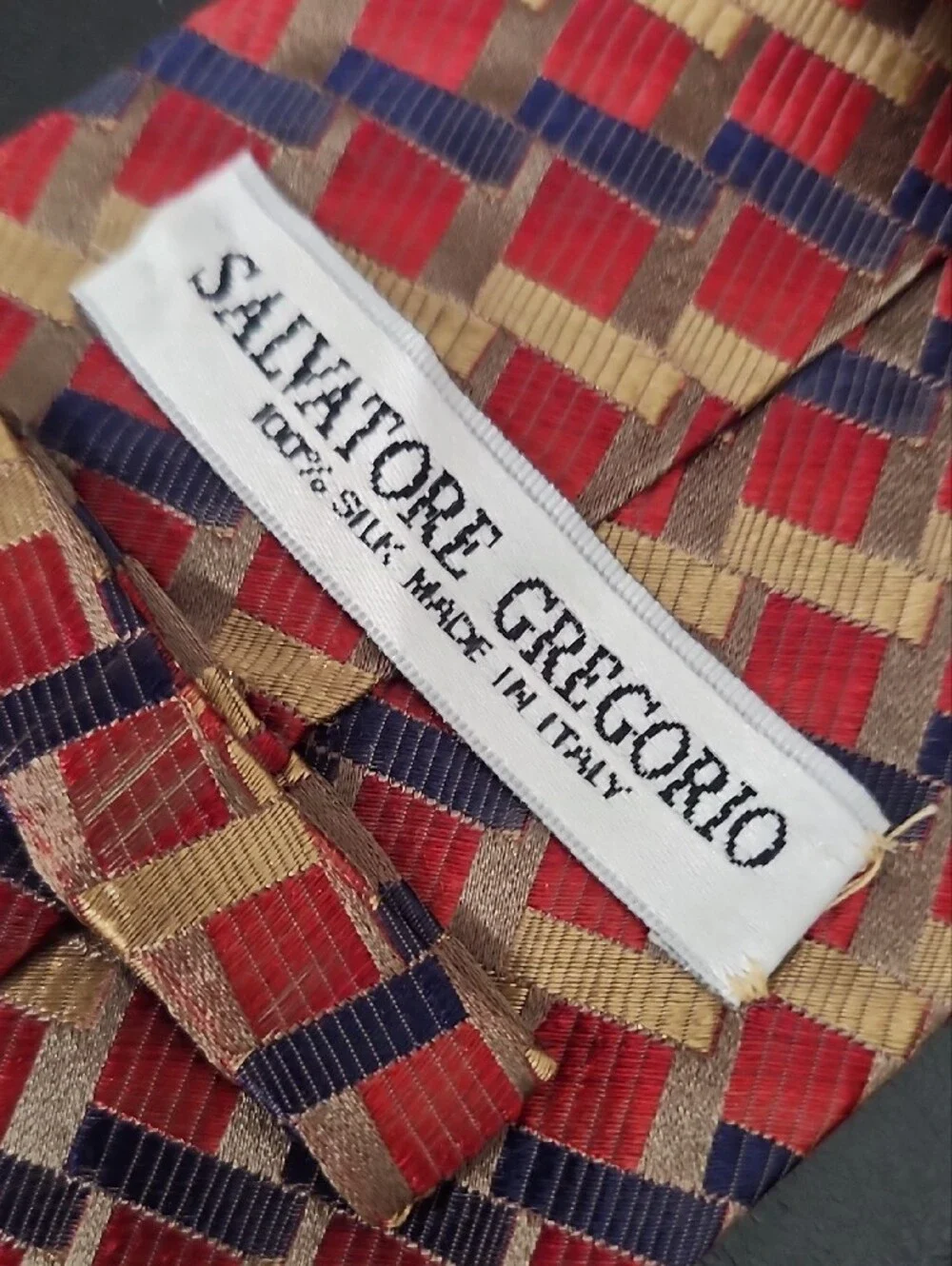 Bundle of 3 Salvatore Gregorio 100% Silk Ties Handmade in Italy Geometric Luxury